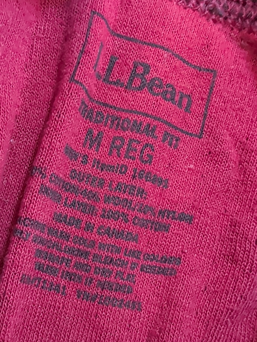 L.L. Bean Men's Maroon/Burgundy Wool Blend  Henley Long Sleeve Shirt - Picture 4 of 7